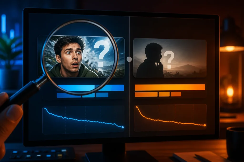 How can creators diagnose whether a low click-through rate comes from the thumbnail and title or from the video topic?