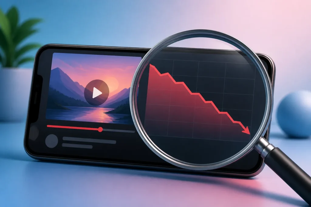 Which YouTube Analytics metrics can show why views are declining?